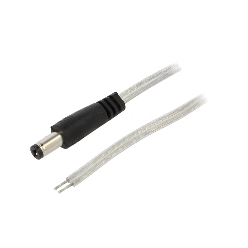 Cablu DC 5,5/2,1 2x0,5mm2 Transparent | Electronic-mag.ro | Componente Electronice