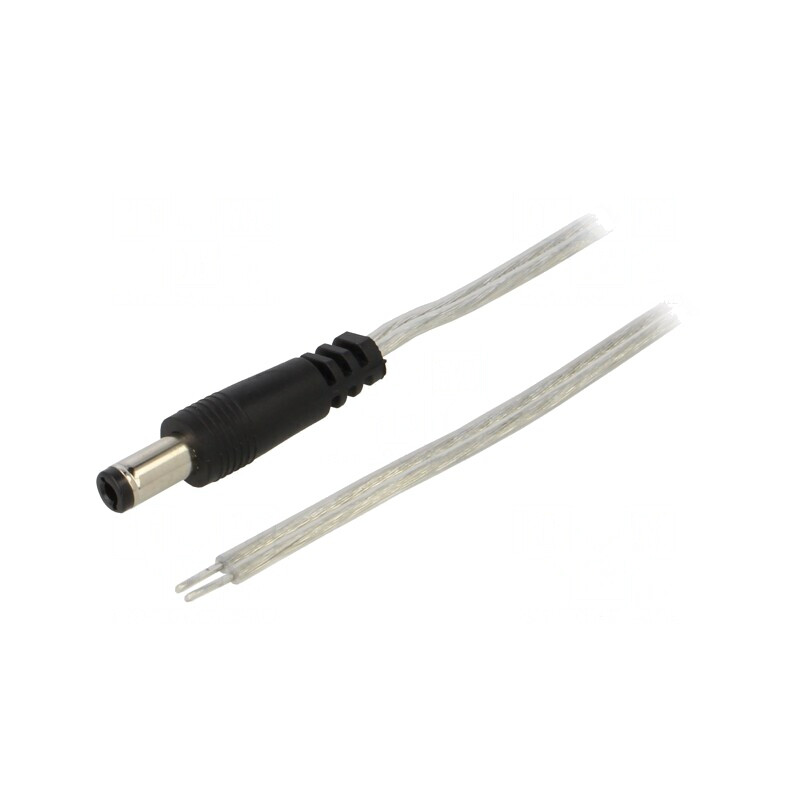 Cablu DC 5,5/2,5 cu Mufă Dreaptă Transparentă 2x0,5mm2 | Electronic-mag.ro | Componente Electronice