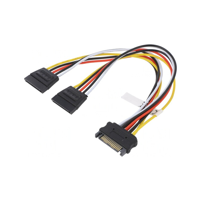 Cablu SATA Dual Tată-Mamă 0,2m | Electronic-mag.ro | Componente Electronice