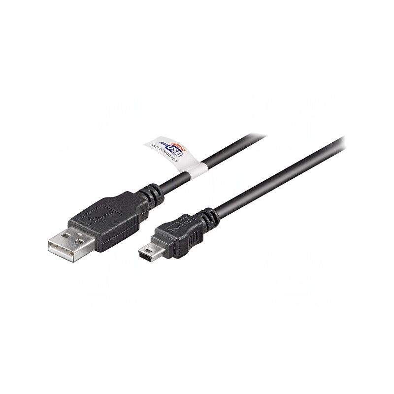 Cablu USB 2.0 A la Mini B 1.8m Negru | Electronic-mag.ro | Componente Electronice