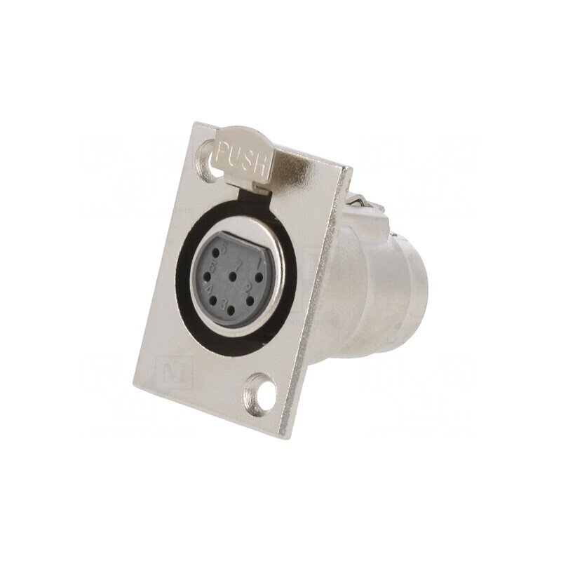 Soclu XLR Mamă cu Buton pentru Panou 7 PIN | Electronic-mag.ro | Componente Electronice