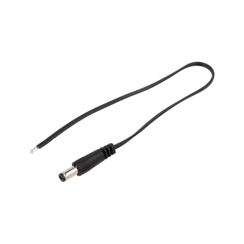 Cablu Alimentare DC 5.5x2.1mm Negru 0.25m | Electronic-mag.ro | Componente Electronice