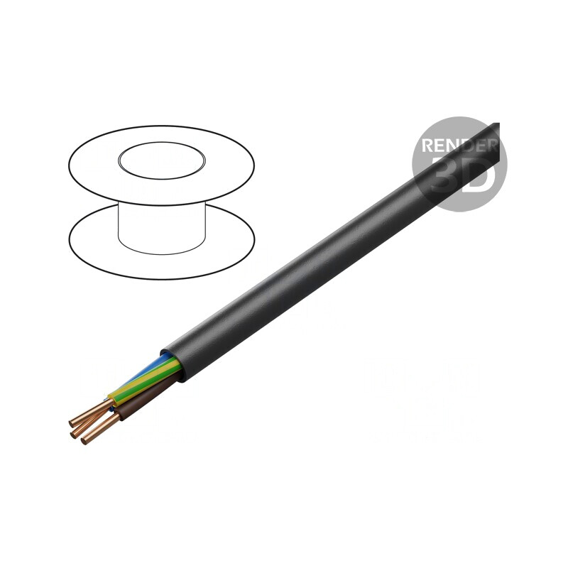 Cablu electric YKY 3x2.5mm negru 100m | Electronic-mag.ro | Componente Electronice