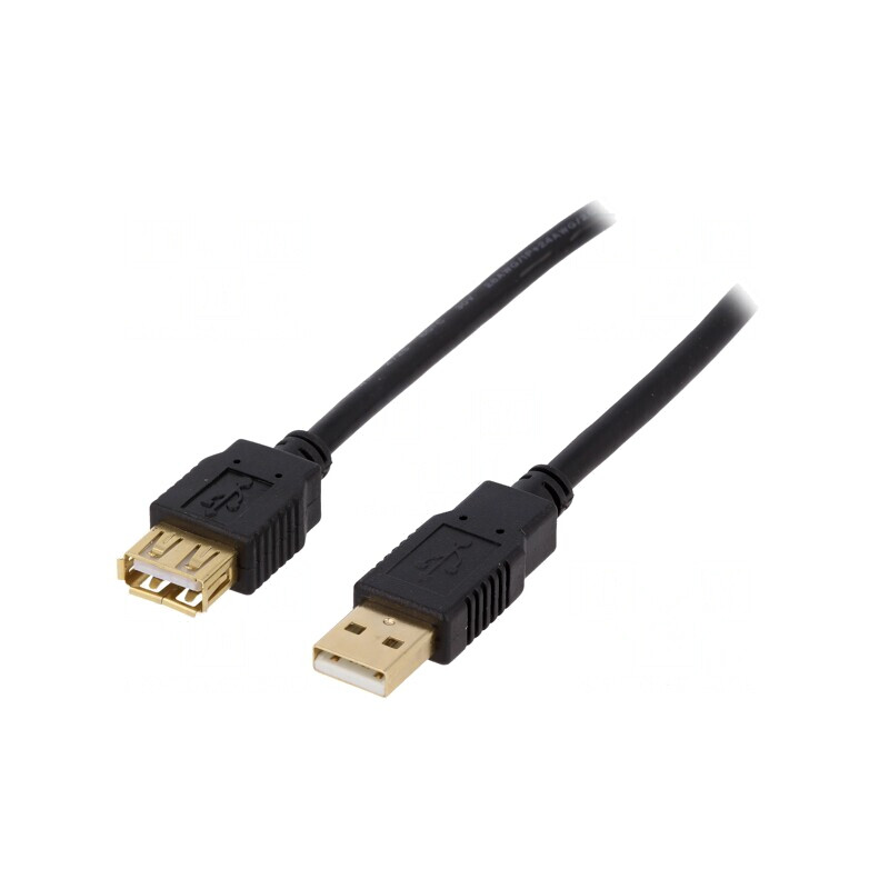 Cablu USB 2.0 Negru 3m Conectori Auriti | Electronic-mag.ro | Componente Electronice