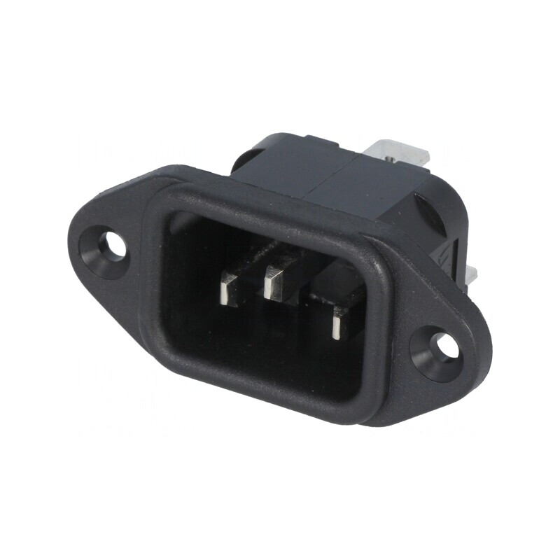 Conector Alimentare AC Soclu Tată 10A 250VAC IEC 60320 | Electronic-mag.ro | Componente Electronice