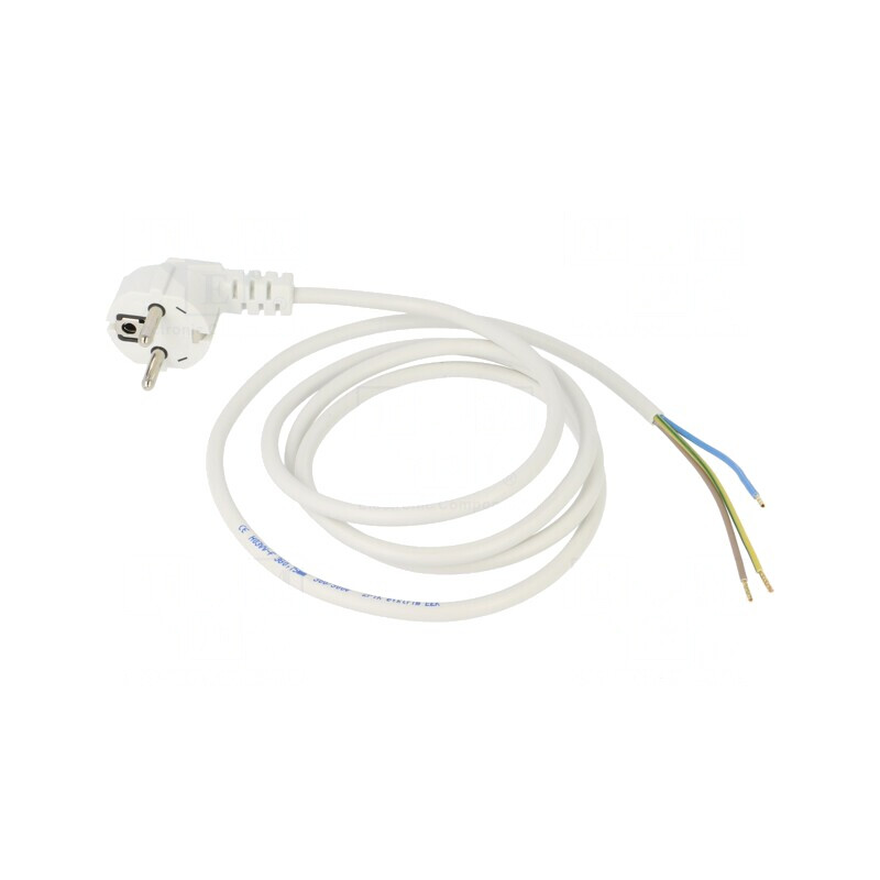Cablu Electric 3x0,75mm2 cu Ștecăr în Unghi CEE 7/7 PVC | Electronic-mag.ro | Componente Electronice