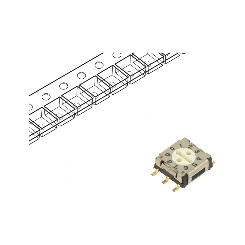 Întrerupător Codificare DEC/BCD SMT 10 Poziții | Electronic-mag.ro | Componente Electronice