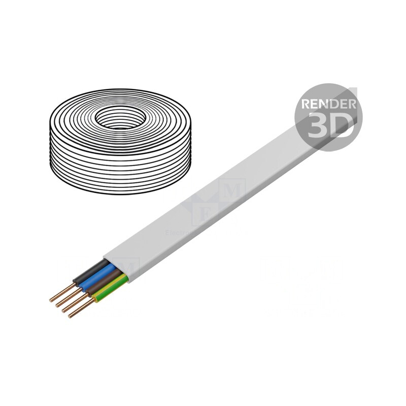 Cablu YDY 4x2,5mm2 Alb 100m | Electronic-mag.ro | Componente Electronice