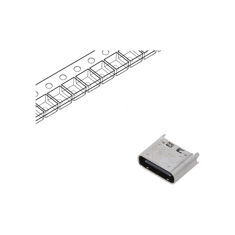 Soclu USB C pentru PCB SMT PIN 24 Gen2 USB 3.1 | Electronic-mag.ro | Componente Electronice