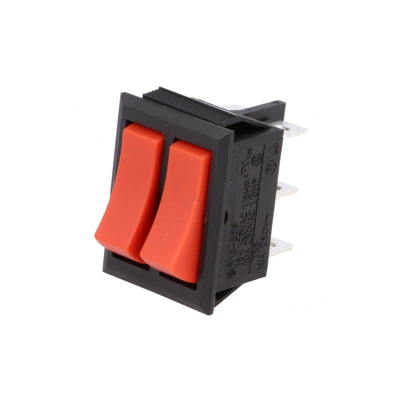Comutator Balansier Dublu ON-ON 10A 250V Roșu | Electronic-mag.ro | Componente Electronice
