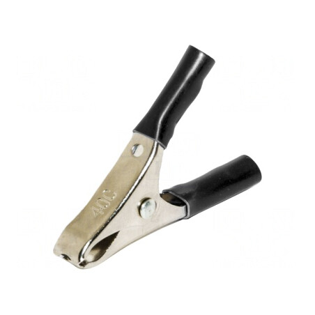 Bornă Crocodil 20A Neagră 19mm | Electronic-mag.ro | Componente Electronice