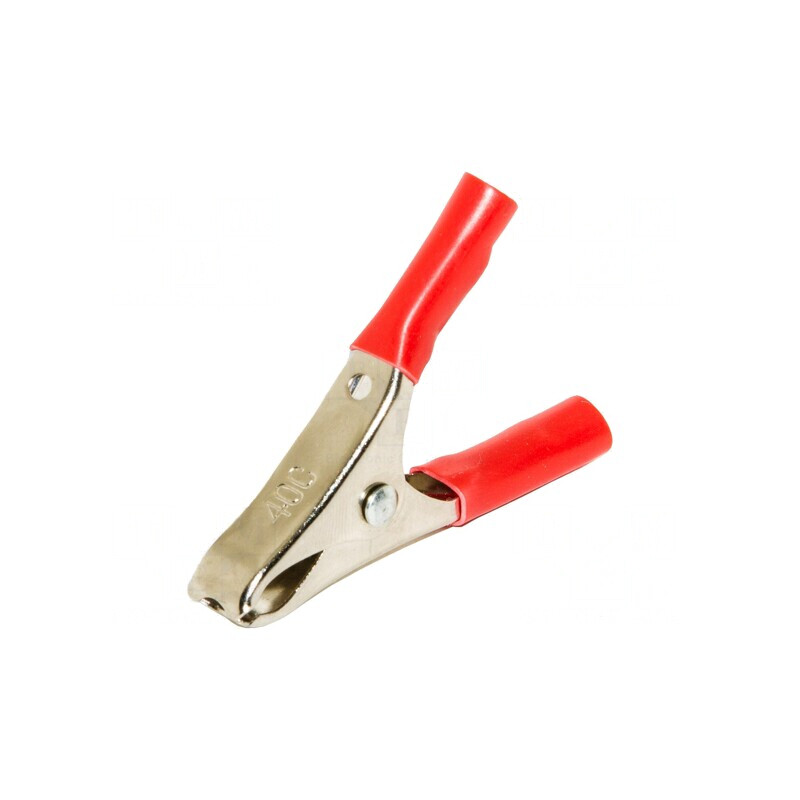 Bornă crocodil 20A 19mm roșie | Electronic-mag.ro | Componente Electronice