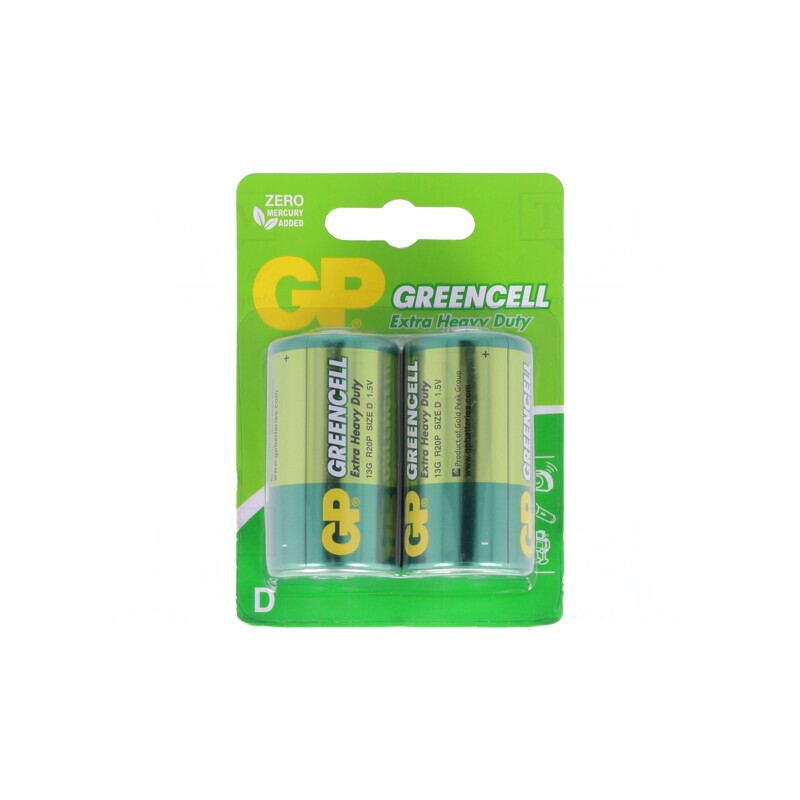 Baterie Zinc-Carbon 1.5V D Nereîncărcabilă 2 buc Greencell | Electronic-mag.ro | Componente Electronice