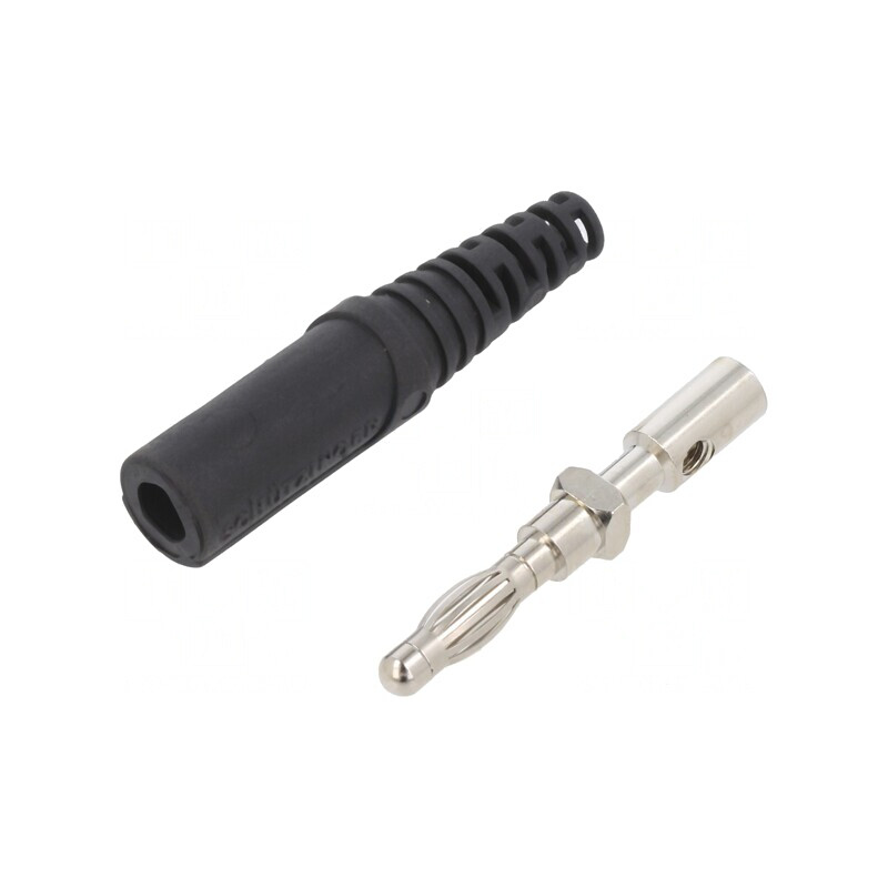Mufă banană 4mm 32A neagră neizolată | Electronic-mag.ro | Componente Electronice