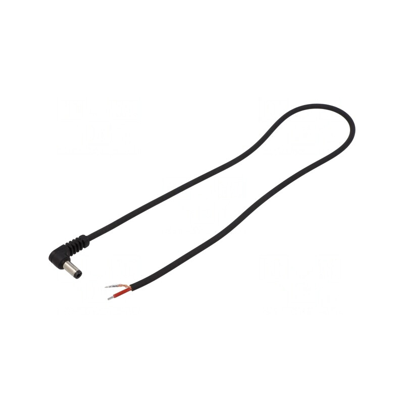 Cablu Electric 1x1mm2 DC 5,5/2,5 Mufă Unghi Negru 0,5m | Electronic-mag.ro | Componente Electronice