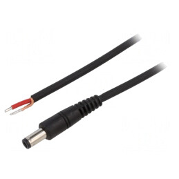 Cablu Alimentare DC 5,5/2,5 Negru 0,5m | Electronic-mag.ro | Componente Electronice