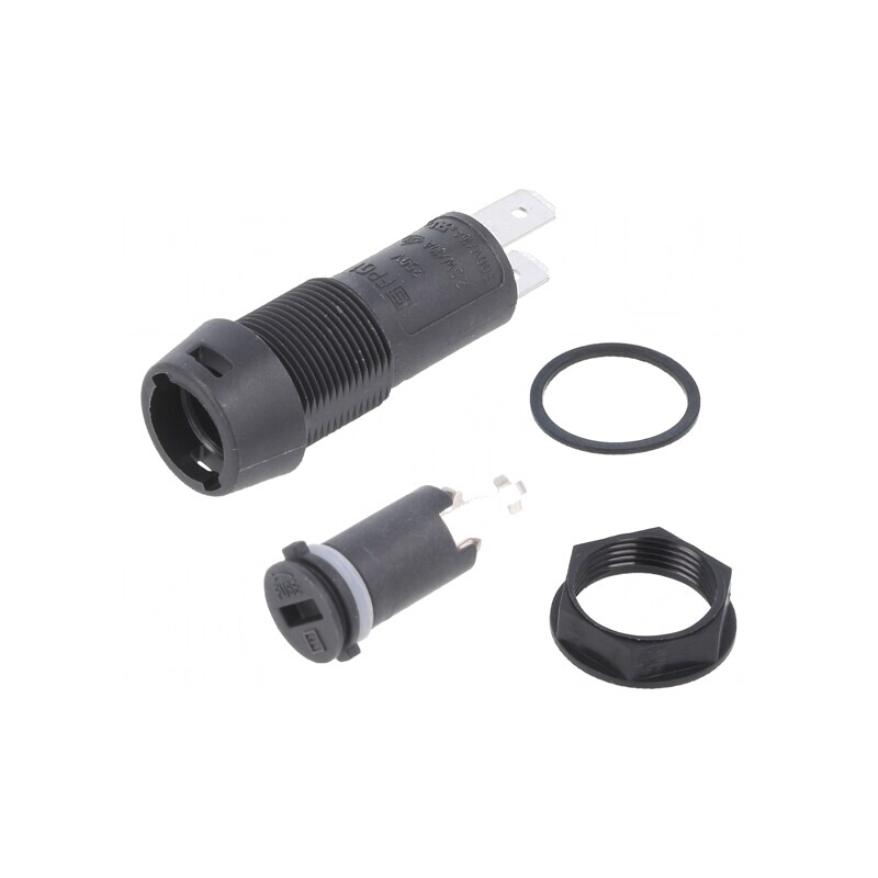 Clema siguranțe 10A 5x20mm neagră 250VAC | Electronic-mag.ro | Componente Electronice
