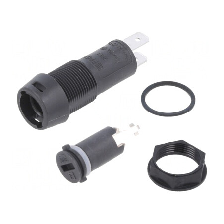 Clema siguranțe 10A 5x20mm neagră 250VAC | Electronic-mag.ro | Componente Electronice
