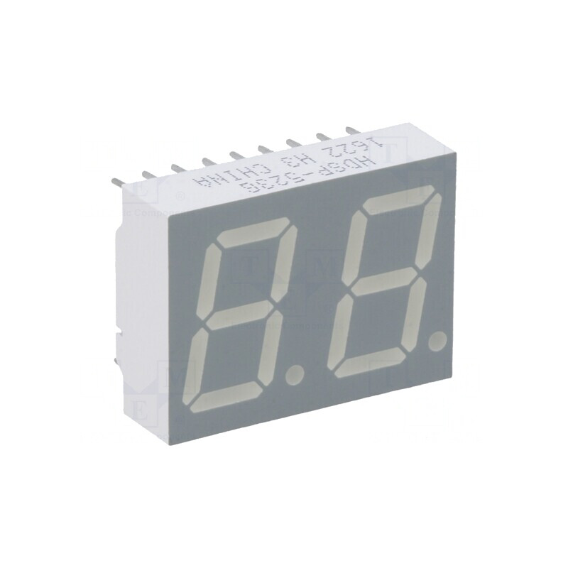 Afișaj LED 7 Segmente 14,22mm Verde 2 Digits | Electronic-mag.ro | Componente Electronice