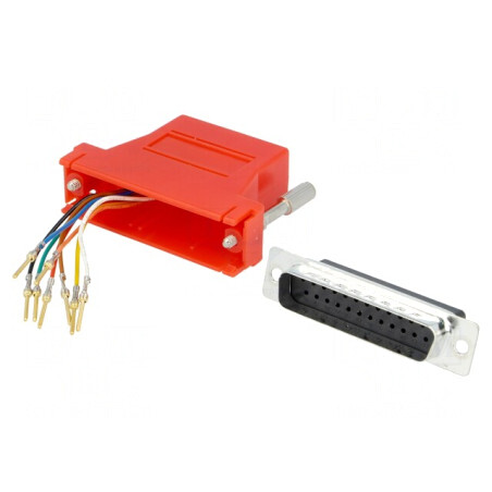 Adaptor D-Sub 25pin Tată la RJ45 Soclu Roșu | Electronic-mag.ro | Componente Electronice
