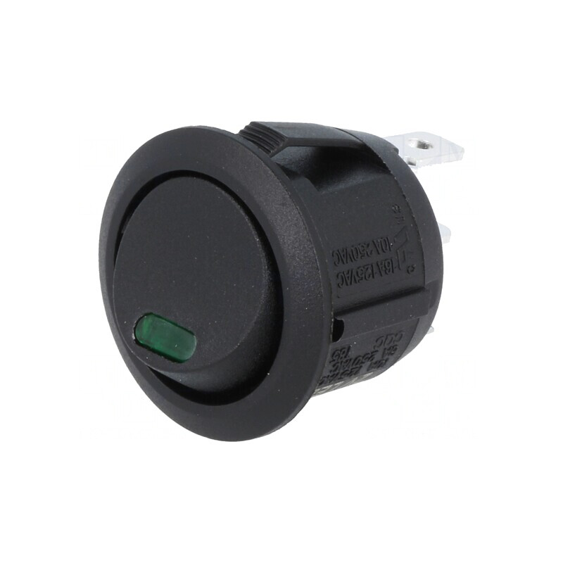 Întrerupător Basculant ON-OFF cu LED Negru 10A 250VAC/24VDC | Electronic-mag.ro | Componente Electronice
