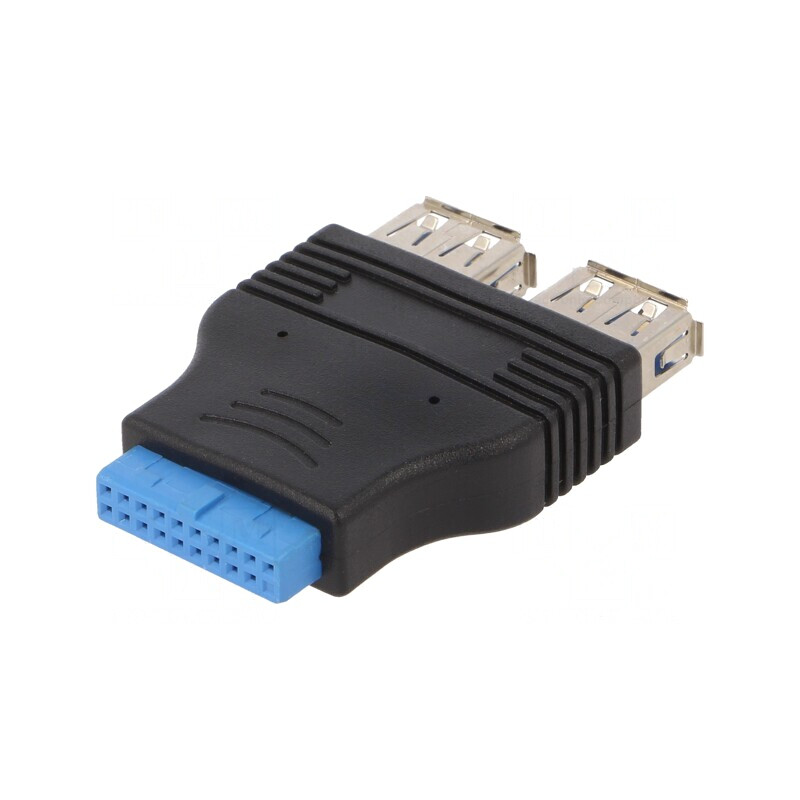 Adaptor USB 3.0 19pin la USB A x2 | Electronic-mag.ro | Componente Electronice Adaptor USB 3.0 19pin la USB A x2 | Electronic-mag.ro | Componente Electronice