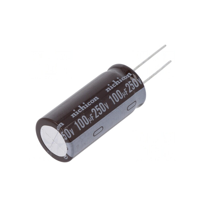 Condensator electrolitic low ESR THT 100uF 250V 18x40mm | Electronic-mag.ro | Componente Electronice