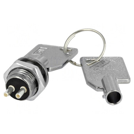 Întrerupător cu cheie SPST 90° 2 pini | Electronic-mag.ro | Componente Electronice