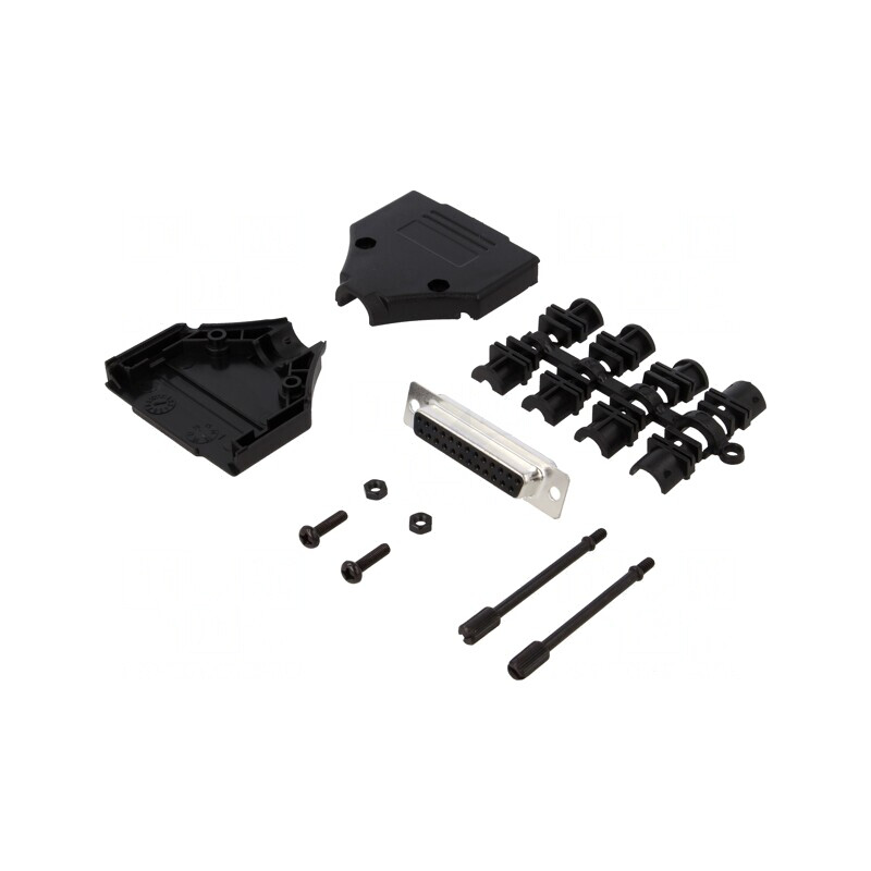 Mufă D-Sub 25 PIN mamă pentru lipire cablu Kit complet | Electronic-mag.ro | Componente Electronice