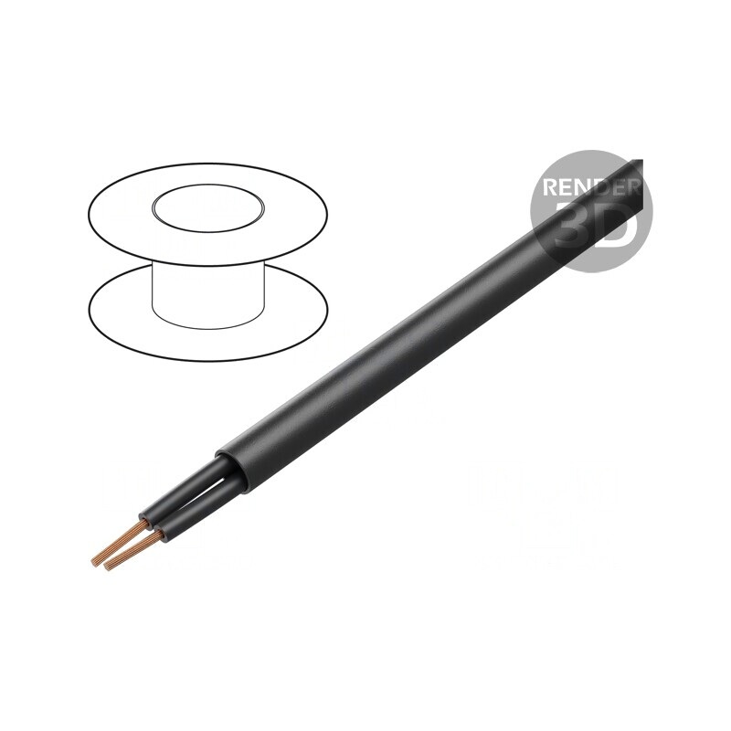 Cablu electric neecranat 2x2,5mm2 600V/1kV negru Cu | Electronic-mag.ro | Componente Electronice