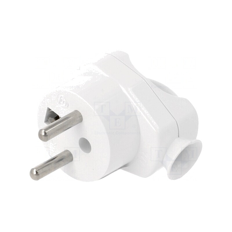 Conector alimentare AC alb 2P PE 250V 16A 3 pini | Electronic-mag.ro | Componente Electronice