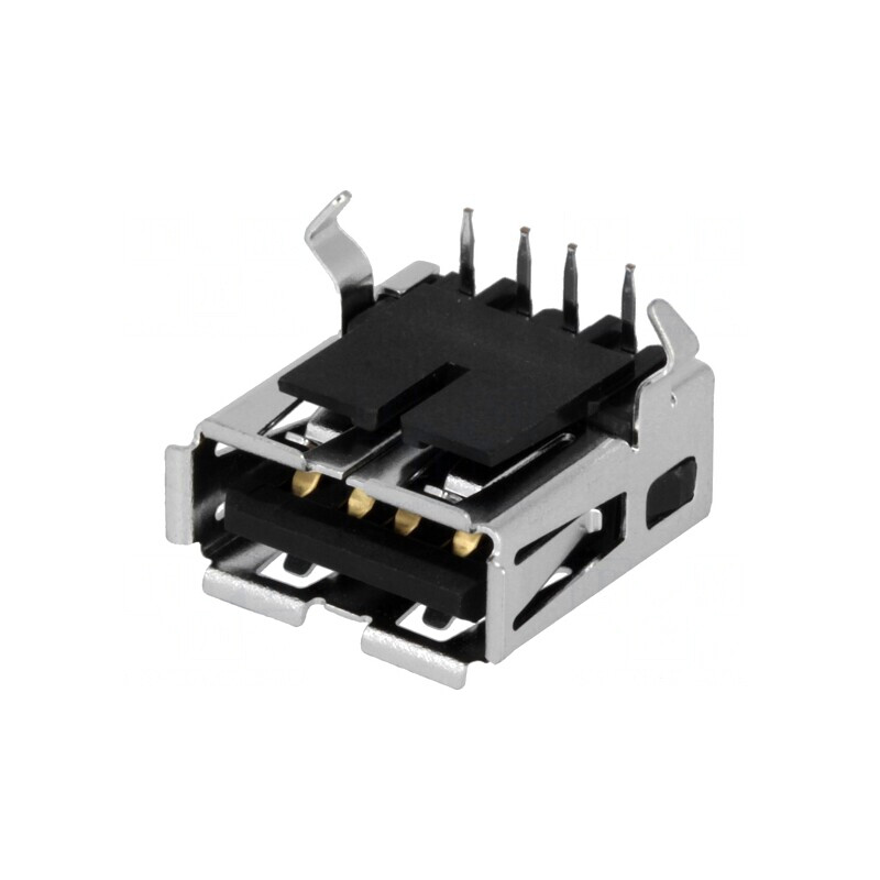 Soclu USB A pentru PCB 90° THT 4 PIN | Electronic-mag.ro | Componente Electronice