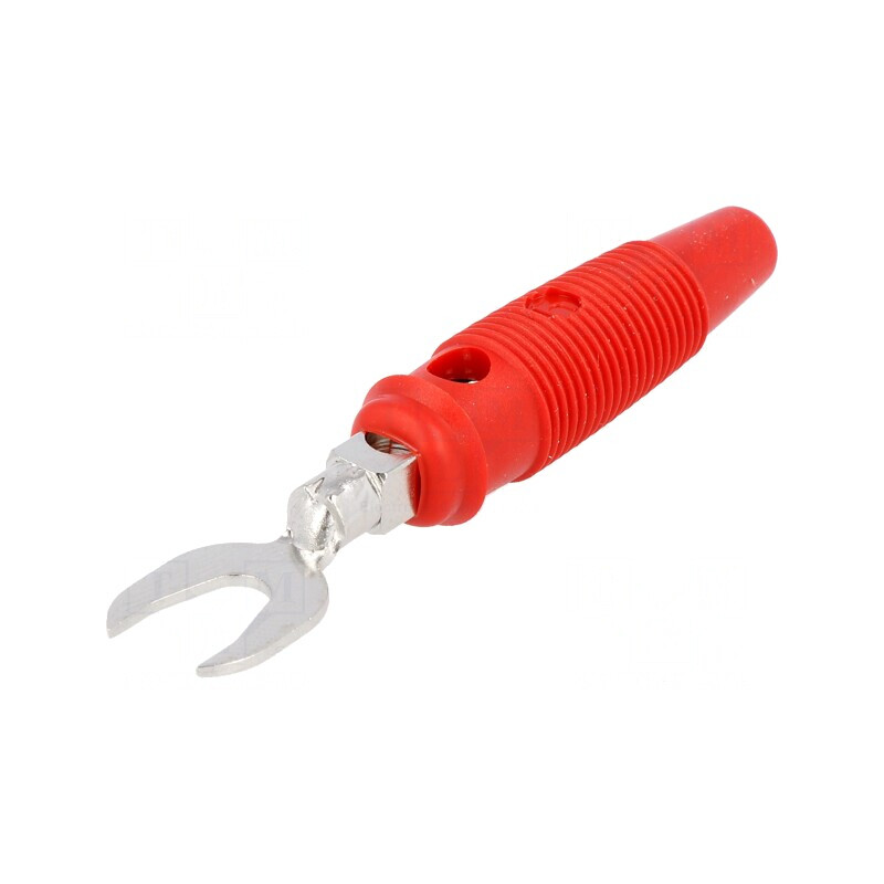 Mufă tip furcă roșie 60VDC 30A 2,5mm2 | Electronic-mag.ro | Componente Electronice