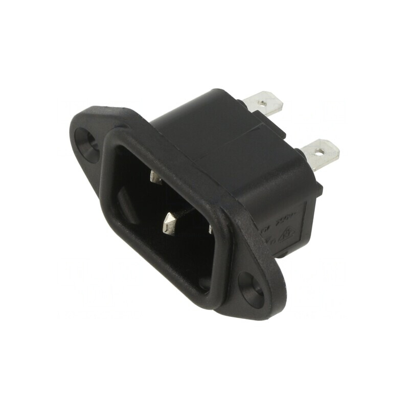 Conector Alimentare AC Soclu Tată 10A 250V IEC 60320 | Electronic-mag.ro | Componente Electronice