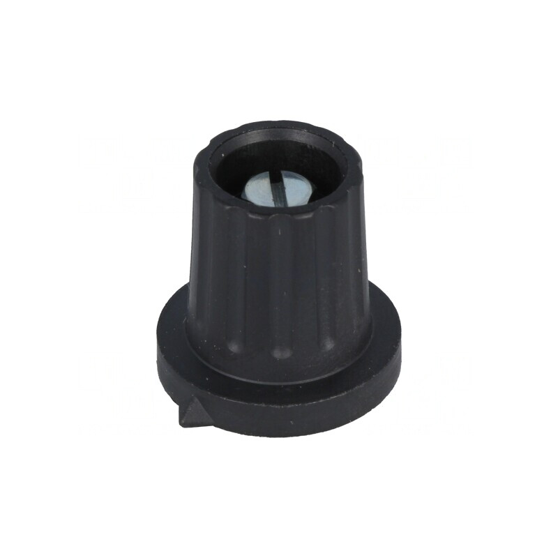 Buton rotativ cu flanșă și indicator plastic 6mm negru | Electronic-mag.ro | Componente Electronice