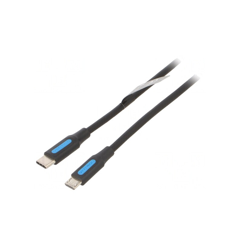 Cablu USB 2.0 micro USB B la USB C 1m negru | Electronic-mag.ro | Componente Electronice