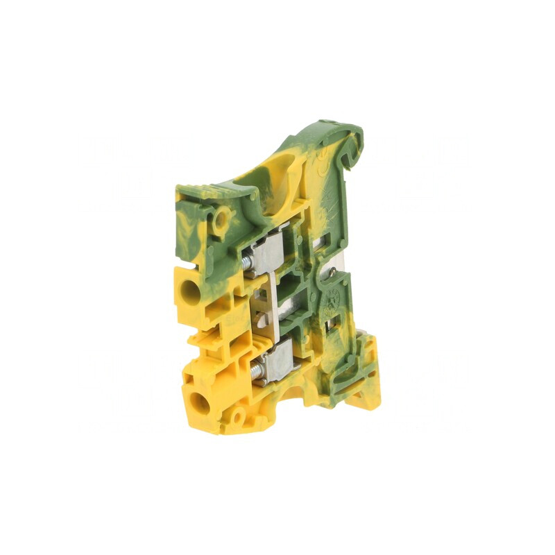 Conector Șine Piste Galben-Verde 1 Borna 2 6mm | Electronic-mag.ro | Componente Electronice