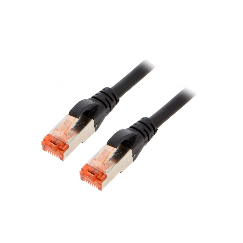 Patch cord S/FTP Cat6 LSZH Negru 1m | Electronic-mag.ro | Componente Electronice