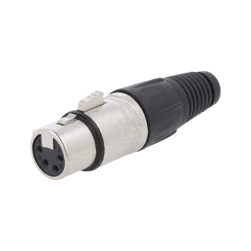 Mufă XLR Mamă 4 Pin pentru Cablu Lipire Argintat Metal | Electronic-mag.ro | Componente Electronice