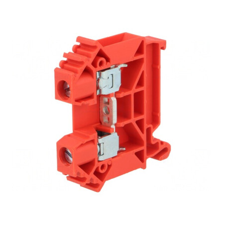Conector Șină Roșu 2 Borne 0,5-10mm2 TS35 | Electronic-mag.ro | Componente Electronice