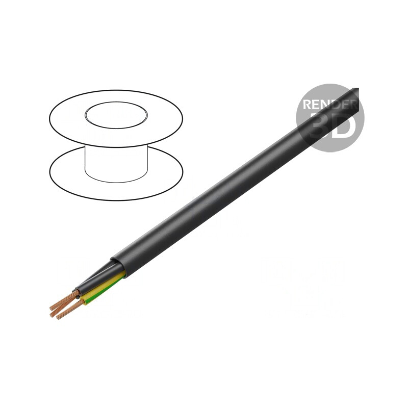 Cablu Electric Cupru 3G2,5mm2 Negru 600V/1kV | Electronic-mag.ro | Componente Electronice
