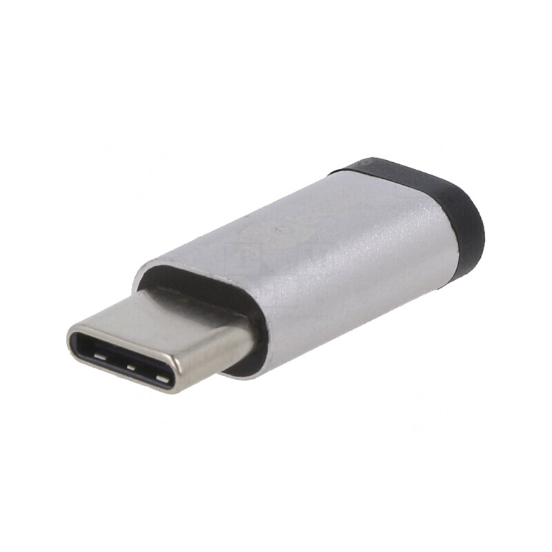 Adaptor OTG USB 2.0 Argintiu Micro USB B și USB C | Electronic-mag.ro | Componente Electronice