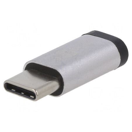 Adaptor OTG USB 2.0 Argintiu Micro USB B și USB C | Electronic-mag.ro | Componente Electronice