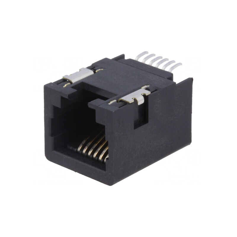 Soclu RJ11 neecranat aurit SMT CAT3 | Electronic-mag.ro | Componente Electronice