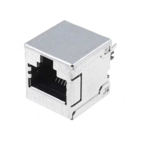 Soclu RJ45 8p8c Aurit Cat3 Ecranat Complet | Electronic-mag.ro | Componente Electronice