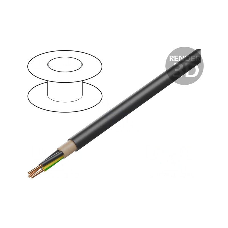 Cablu Electric NYY 3G2,5mm2 PVC Negru | Electronic-mag.ro | Componente Electronice