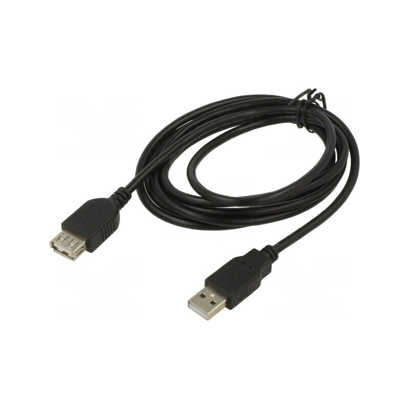 Cablu USB 2.0 A-A 3m Negru | Electronic-mag.ro | Componente Electronice