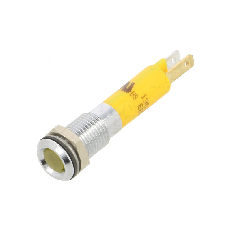 Lampă de control LED galbenă 24VDC Ø8mm metal | Electronic-mag.ro | Componente Electronice Lampă de control LED galbenă 24VDC Ø8mm metal | Electronic-mag.ro | Componente Electronice