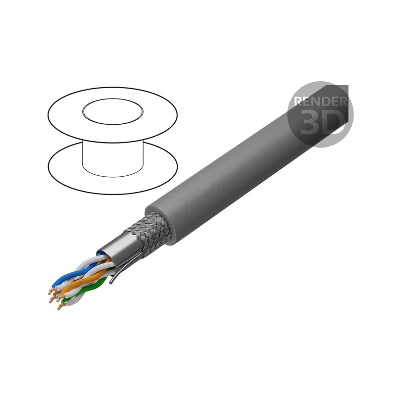Cablu Ethernet Cat5e SF/UTP 500m Cu LSZH Gri | Electronic-mag.ro | Componente Electronice