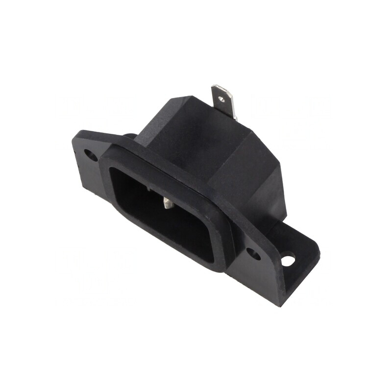 Conector alimentare AC 10A 250VAC THT poliamidă | Electronic-mag.ro | Componente Electronice